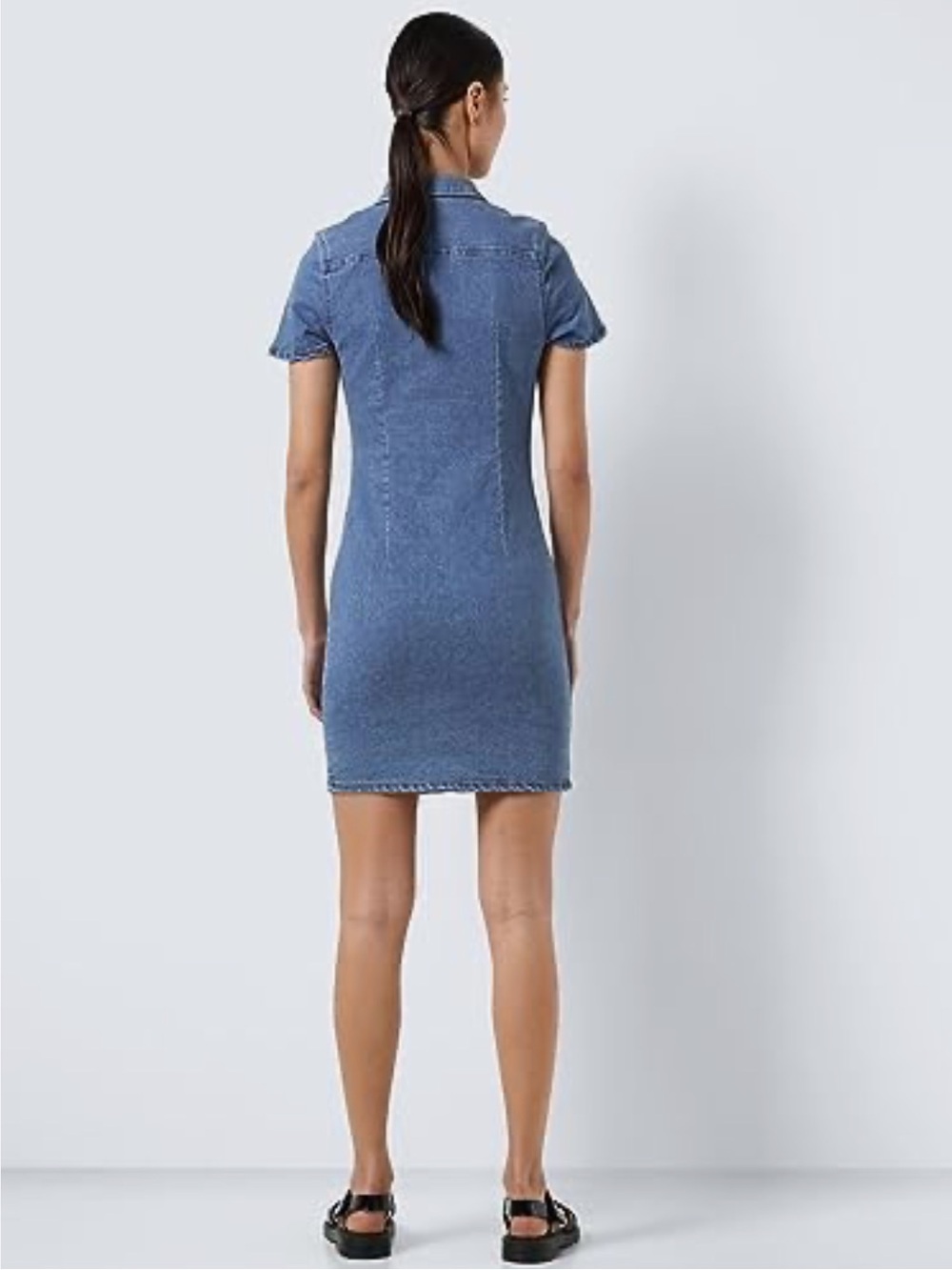 Noisy May joy short-sleeve denim dress - Picture 2 of 8